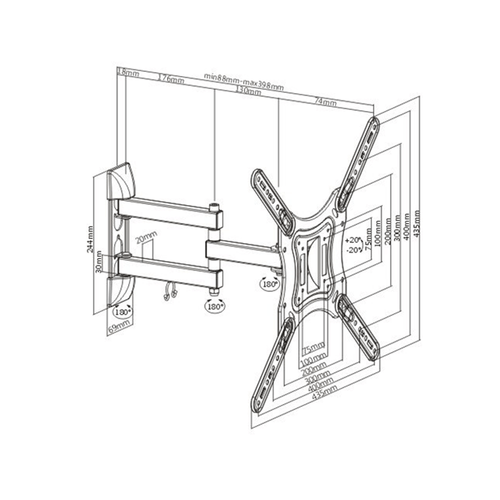 Soporte de TV para 23"a 55" 30 kg  lpa51-443