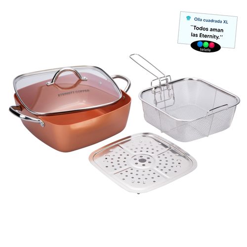 Olla cuadrada XL Eternity Copper: eficiencia y sabor en tamaño extra