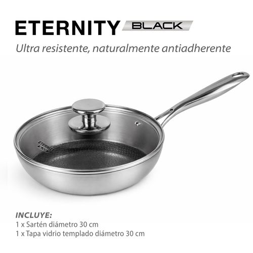Sartén de acero inoxidable tricapa indestructible Eternity Black