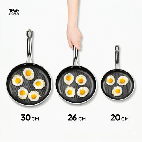 Set de Sartenes de acero inoxidable tricapa indestructible - Eternity Black