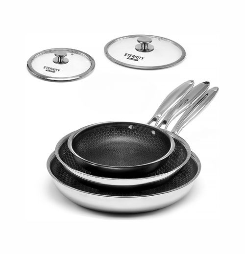 Set de Sartenes de acero inoxidable tricapa indestructibles - Eternity Black